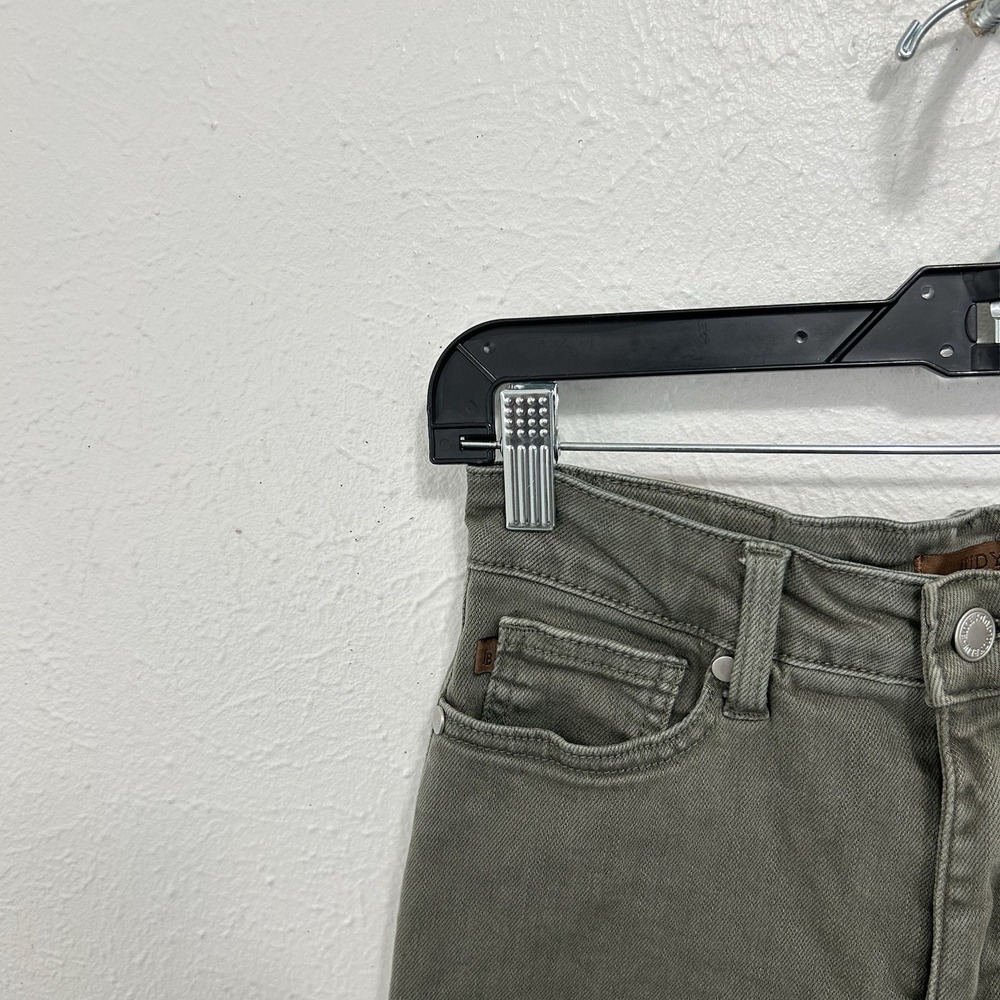 Judy Blue Wide Leg Crop High Waist Tummy Control Jeans Sz 5/27 Olive Green - Picture 5 of 11